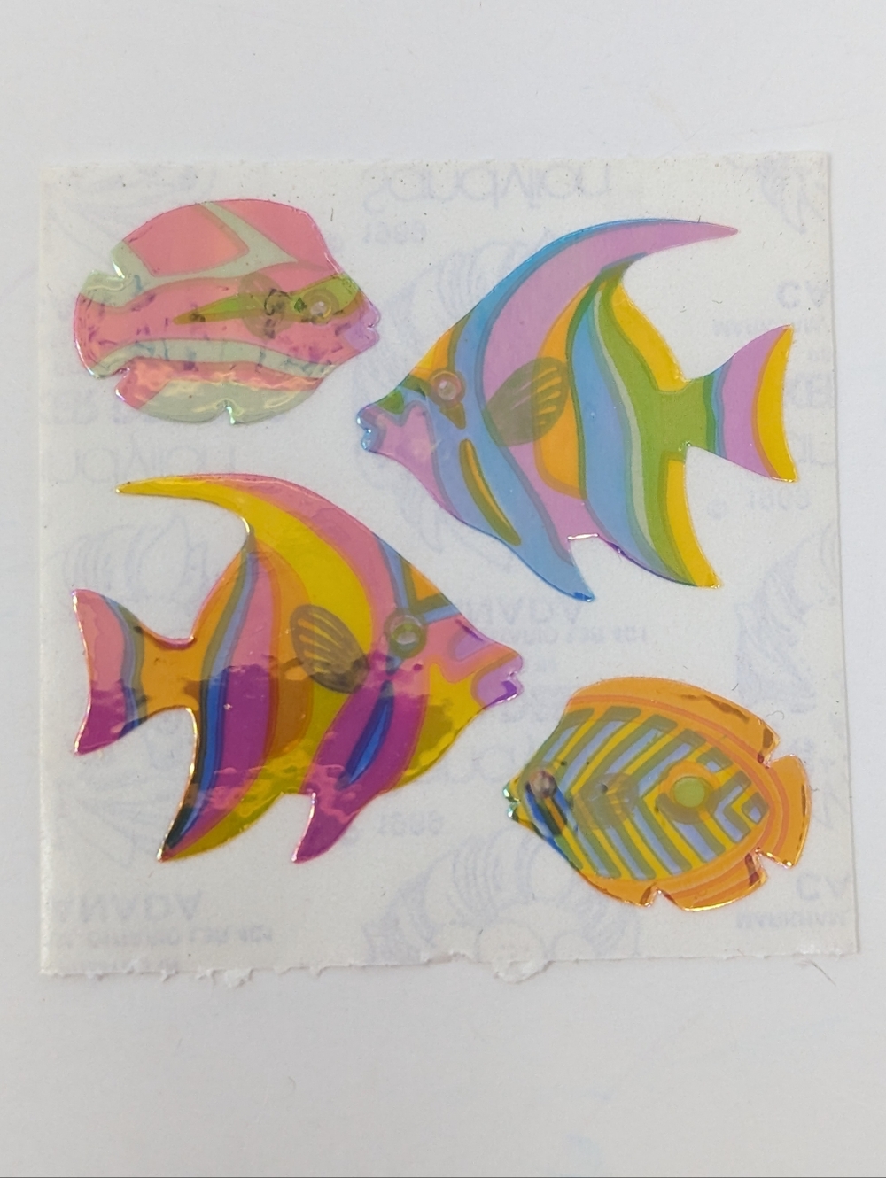Sandylion Stickers Vintage Fish Holographic Rainbow
